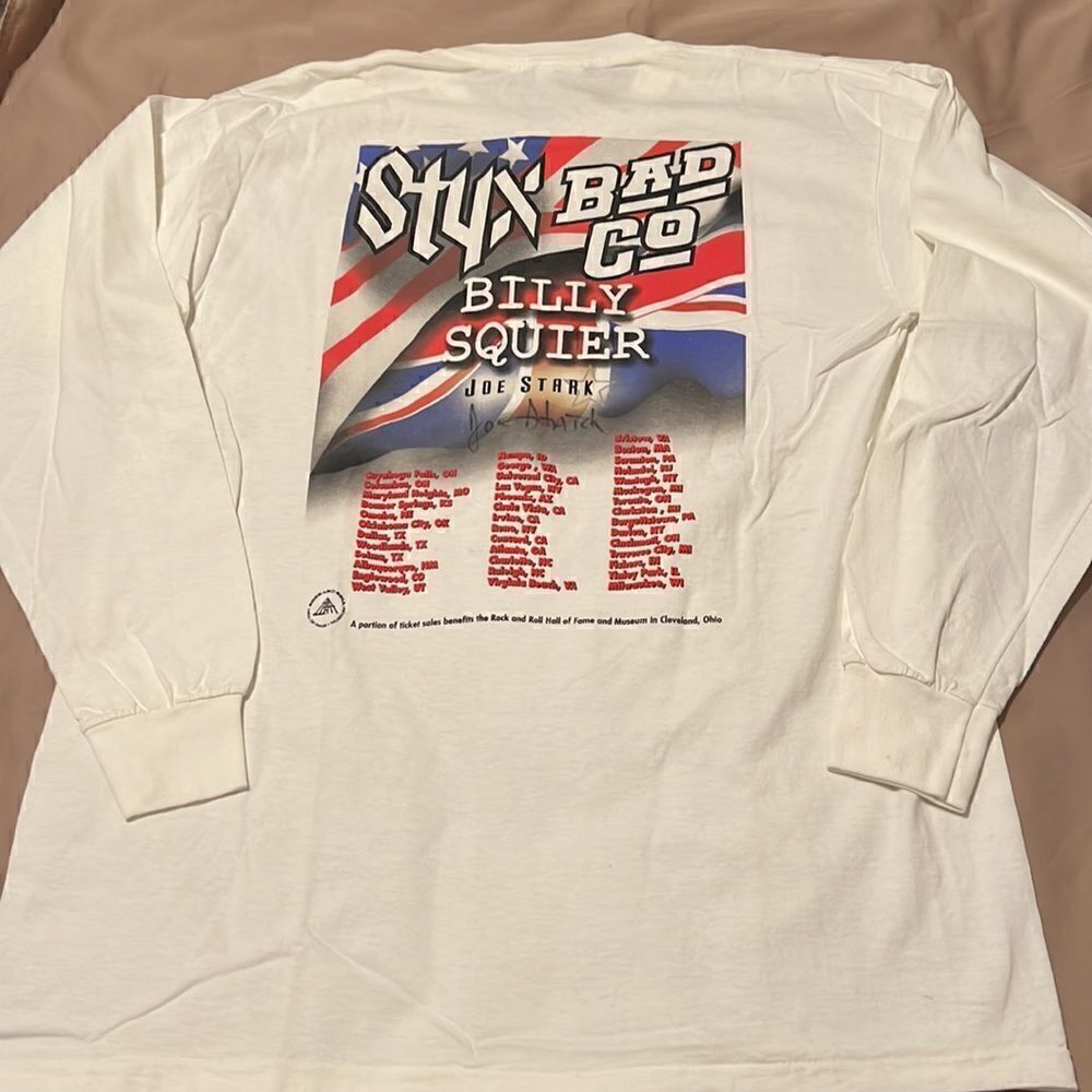 NWOT 2002 szXL Styx Bad Co Billy Squire Joe Stark autographed by Joe Stark - Picture 6 of 12